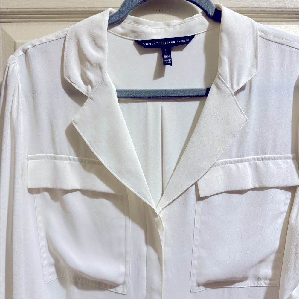 WHBM ivory button down shirt - Picture 3 of 9